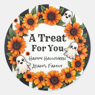 Custom Halloween Party Favour - 'A Treat for You' Classic Round Sticker