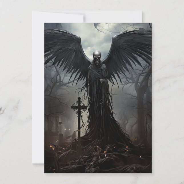 Custom Halloween Party Gothic Skeleton Graveyard Invitation (Front)