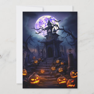 Custom Halloween Party Spooky Haunted House Invitation