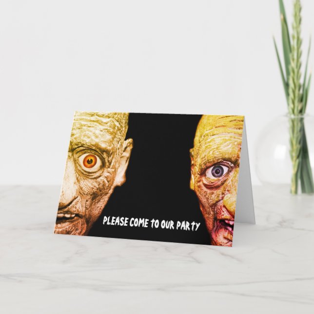 CUSTOM HALLOWEEN PARTY TWO MONSTERS Invitation (Front)