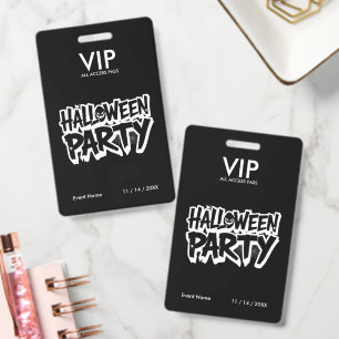 Custom Halloween Party VIP All Access Pass Spooky  ID Badge
