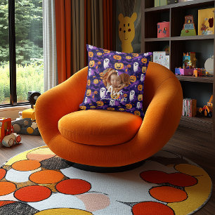 Custom Halloween Pillow with Ghosts and Pumpkins