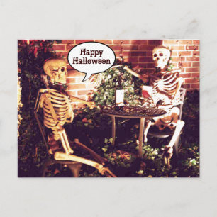Custom Halloween Skeletons Partying  Card