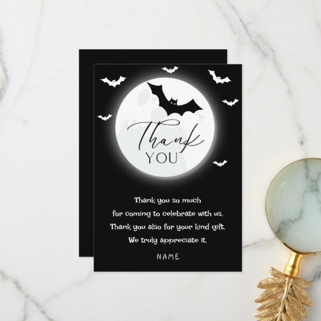 Custom Halloween  Thank You Card (Front/Back In Situ)