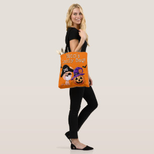 Custom Halloween Trick or Treat Bag Puppy Dog Tote