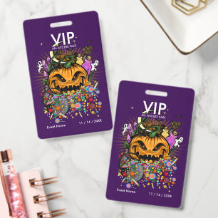 Custom Halloween VIP All Access Pass Haunted ID Badge