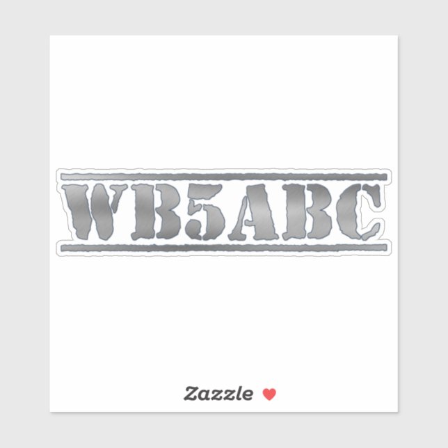 Custom Ham Call Sign (Sheet)