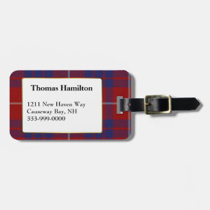 Custom Hamilton Tartan Plaid Luggage Tag