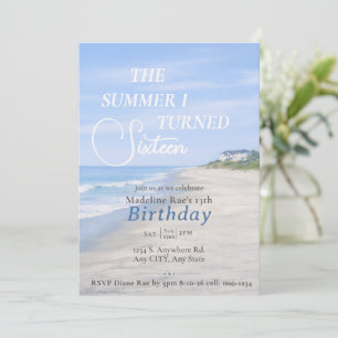 Custom Hamptons Inspired Sweet Sixteen Birthday Invitation