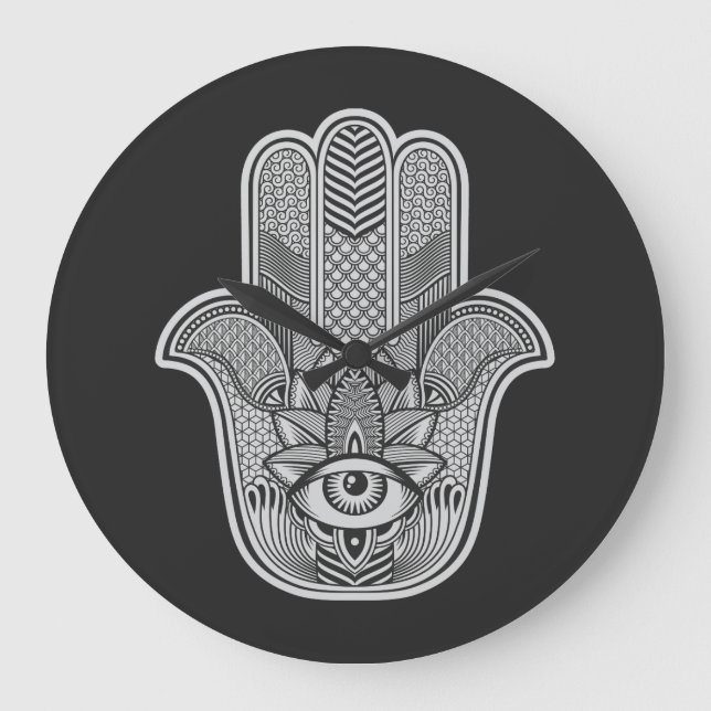 Custom Hamsa Large Clock (Front)