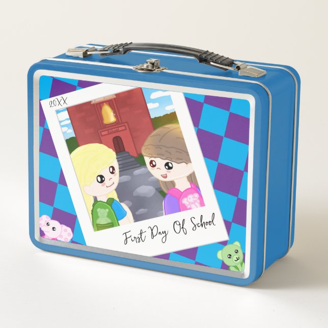 Custom Hand Drawn Back To School Designed Lunchbox (Front)