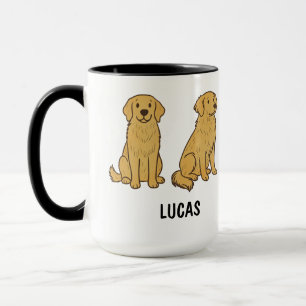 Custom Hand Drawn Cute Golden Retriever Dog Mug