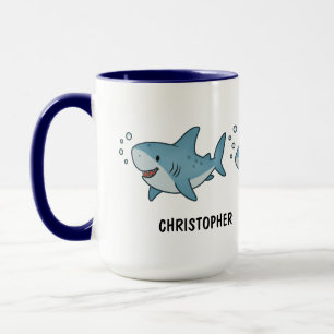 Custom Hand Drawn Cute Shark Coffee Mug