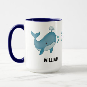 Custom Hand Drawn Cute Whale Coffee Mug