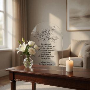 Custom Hand Drawn Flower Sympathy Acrylic Card Invitations