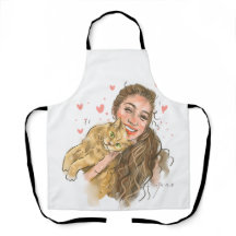 Custom Hand - Drawn Portrait Apron | Personalised 