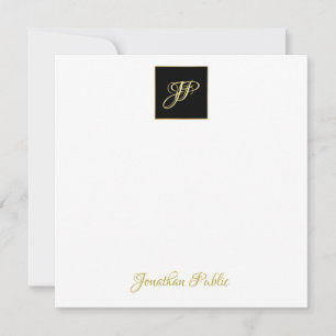 Custom Hand Gold Text Monogram Personalised Card