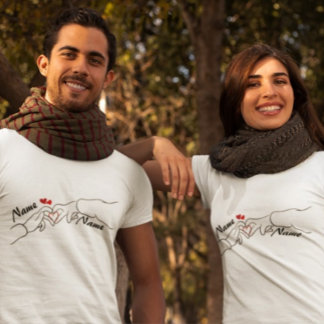 Custom Hand-in-Hand Couple's T-Shirt – Personalise