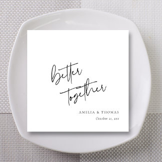 Custom Hand-Lettered Better Together Wedding Napkin