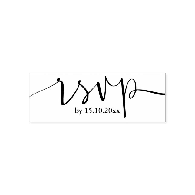 Custom hand lettered self inking RSVP logo stamp (Design)