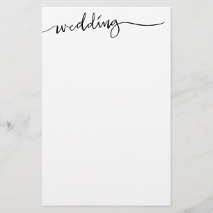 Custom hand lettered wedding stationery paper