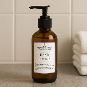 Custom Hand Lotion Guest Amenities Label Stickers