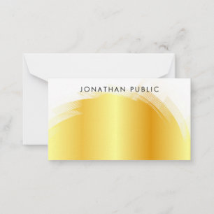 Custom Hand Script Monogram Elegant Faux Gold Card
