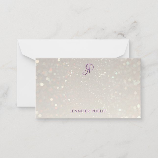Custom Hand Script Monogram Simple Personalised Card (Front)