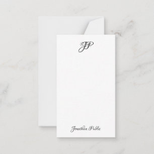 Custom Hand Script Name Monogram Simple Card
