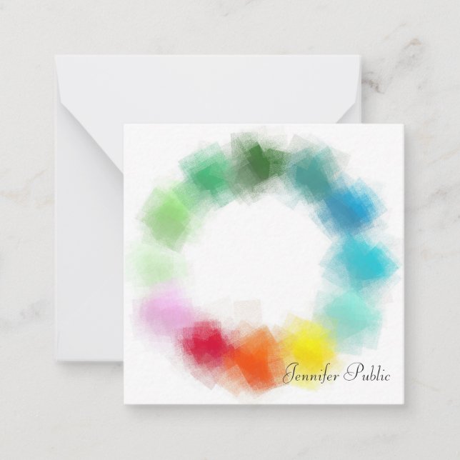 Custom Hand Script Name Text Colourful Template (Front)