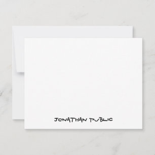 Custom Hand Script Text Simple Personalised Flat Card