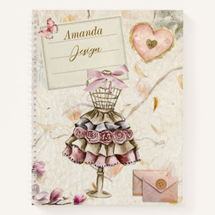Custom handcrafted mulberry paper Sewing project Notebook