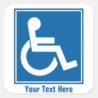 Custom Handicap Sign Stickers/Labels