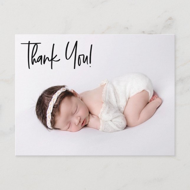 Custom Handlettering Baby Girl Photo baby shower Postcard (Front)