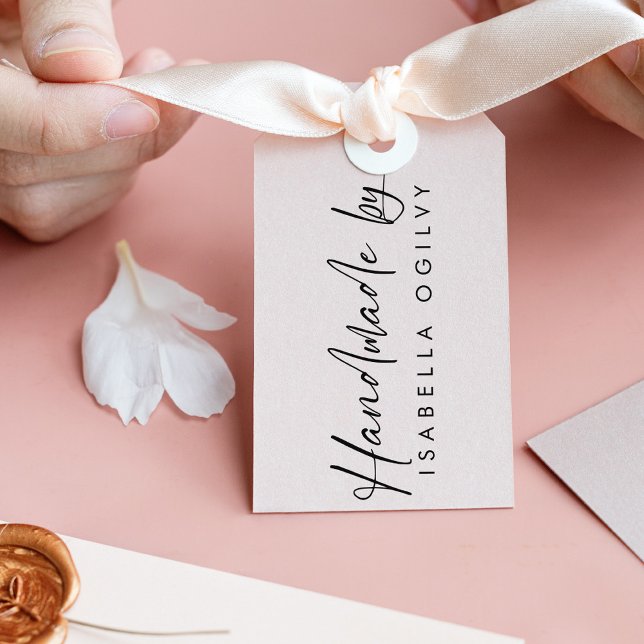 Custom "Handmade by" Rubber Stamp – Elegant Script (Creator Uploaded)