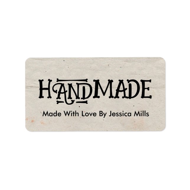 Custom Handmade Creator Label  (Front)