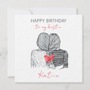 Custom handmade gift for bestie birthday card