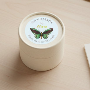 Custom Handmade Labels with Butterfly Illustration