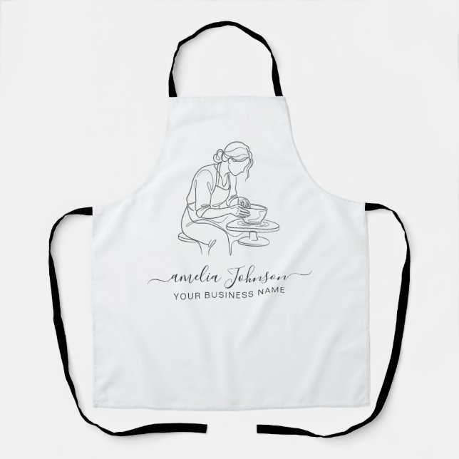 Custom Handmade Sculptor & Pottery Ceramic Artist Apron (Front)