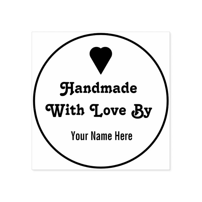 Custom Handmade With Love By Rubber Stamp (Imprint)