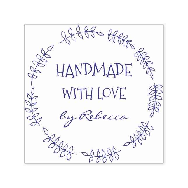 Custom Handmade with love by Self-inking Stamp (Design)