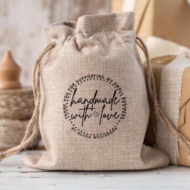 Custom Handmade With Love Name Thank You  Rubber Stamp (Creator Uploaded)