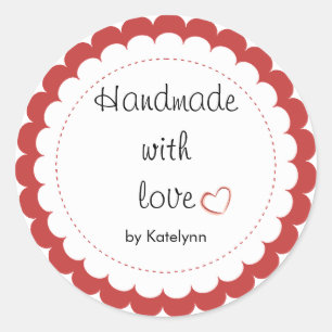 Custom Handmade With Love Party Favour Stickers