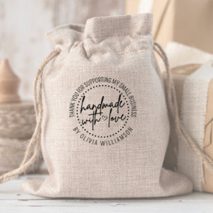 Custom Handmade With Love Thank You Small Business Rubber Stamp