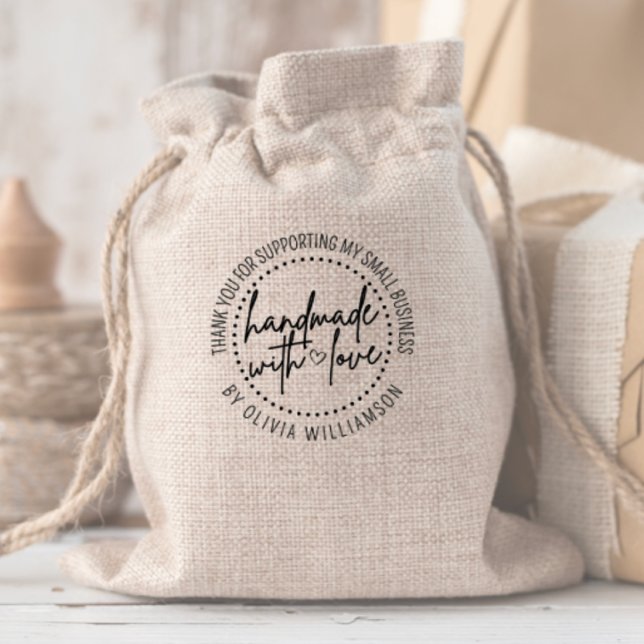 Custom Handmade With Love Thank You Small Business Rubber Stamp (Creator Uploaded)