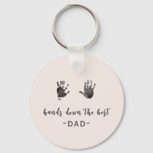 Custom Handprints Best Dad Key Ring