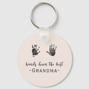 Custom Handprints Best Grandma  Key Ring