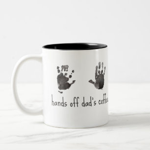 Custom Handprints Funny Dad Two-Tone Coffee Mug