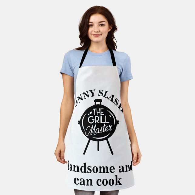 Custom Handsome and Can Cook Custom Apron (Worn)