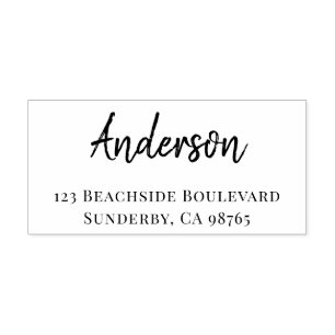 Custom Handwriting Brush Script Name And Address Self-inking Stamp